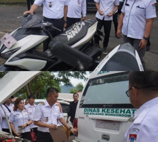 Wabup Boltim Argo Sumaiku Lakukan Pemeriksaan Kendaraan Dinas Roda Dua dan Empat