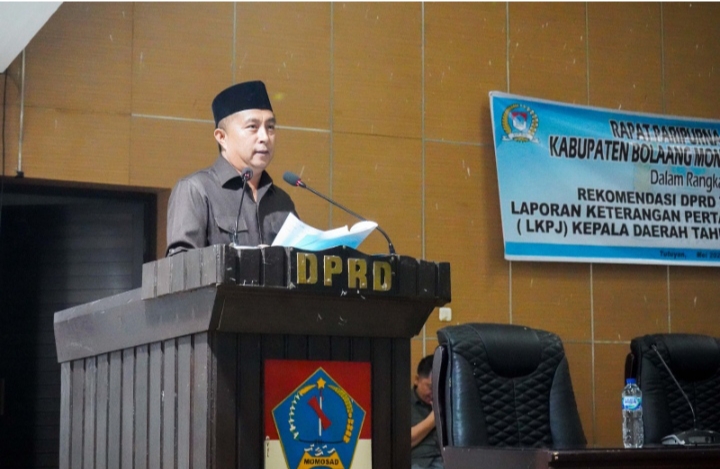 Wabup Boltim Argo Sumaiku Sampaikan Kesiapan Lahan TPA di Rapat Paripurna DPRD 